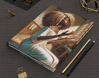 African American Woman Journal | Hardcover Journal Matte | Black Woman Praising God Journal | Prayer Journal | Black Journal