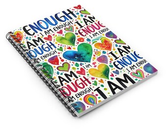I Am Enough Notebook | Positive Affirmations Cover Notebook | School Notebook