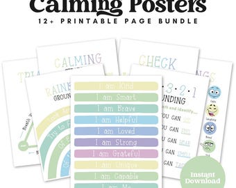 Calming Posters-Pastel | Calming Techniques | Calming Corner | Emotions Chart | Montessori-inspired Homeschool Classroom Decor