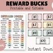 Earth Tones Editable Kids Reward Chart With Reward Bucks Allowance ...
