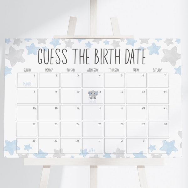 Blue Due Date Sign - Etsy