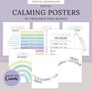 Calming Posters-Earth Tones | Calming Techniques | Calming Corner | Emotions Chart | Montessori-inspired Homeschool Classroom Decor