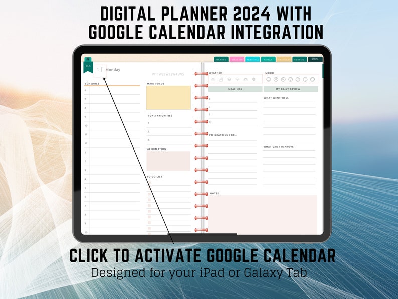 Digital Planner 2024 With Google Calendar Integration, Goodnotes