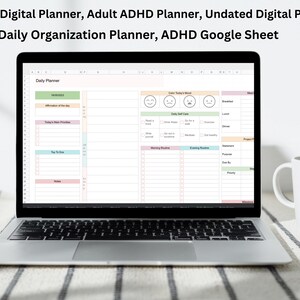 ADHD Digital Planner, Adult ADHD Planner, Undated Digital Planner, Neurodivergent Planner, Daily Organization Planner, ADHD Google Sheets