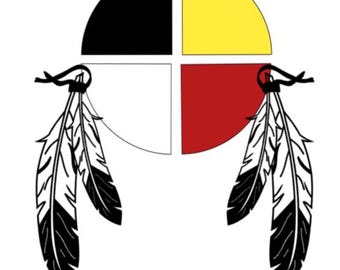 Rueda medicinal con plumas