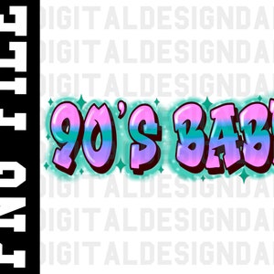90s Baby Airbrush Effect PNG 90s 2000s y2k Style Picture PNG Digital Download Image File Sublimation