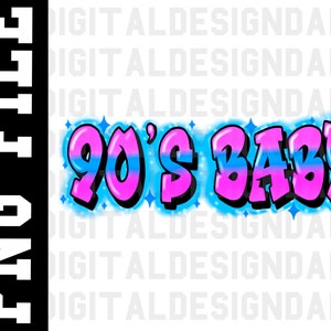 90s Baby Airbrush Effect PNG 90s 2000s y2k Style Picture PNG Digital Download Image File Sublimation