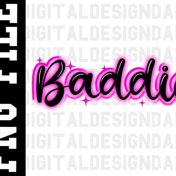 Pink Baddie Airbrush Effect  PNG 90s 2000s y2k Style Picture PNG Digital Download Image File