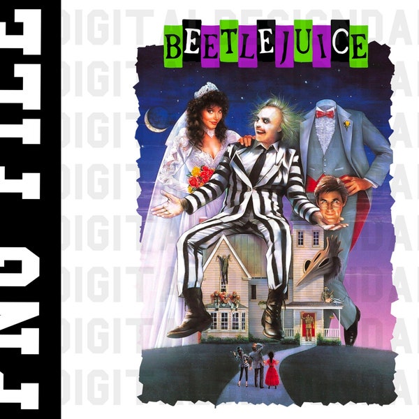 Beetle Juice Halloween PNG digital download design for print and cut sublimation screen print horror movie image scary lydia picture