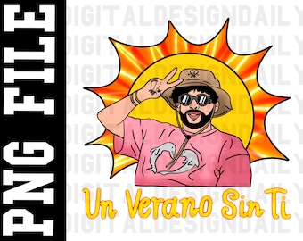 Bad Bunny Un Verano Sin Ti Sun Bucket Hat Heart Worlds Hottest Tour Picture PNG Digital Download Image File