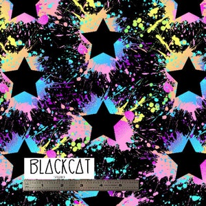 Stars with Paint Splatter Printed DBP Fabric  Available in multiple colors.  Fabric by the yard.