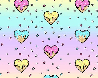 Frosted Waffle Hearts with Ombre Printed DBP Fabric.  Available in multiple colors.  Fabric by the yard.