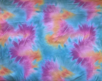 Tie Dye Abstract Printed Double Brushed Poly (DBP) Knit Fabric
