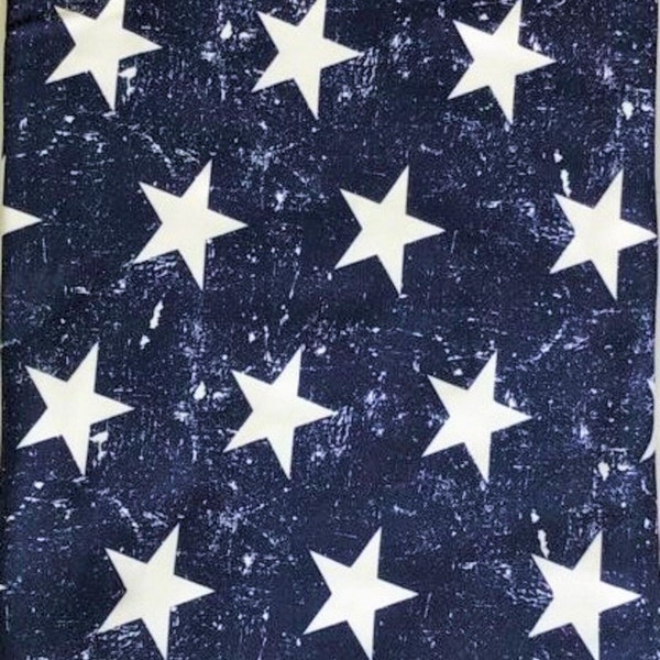 Lots of Stars Printed DBP Fabric, Navy/Ivory2023.  Fabric by the yard