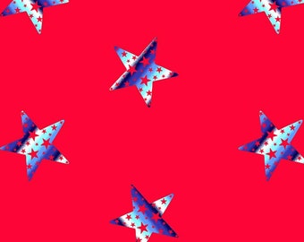 Stars with Stars Printed DBP Fabric.  Available in multiple colors.   Fabric by the yard.
