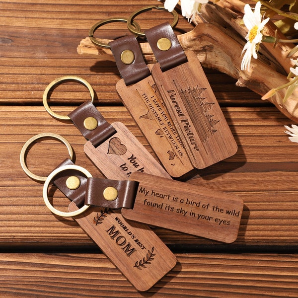Wooden Key Ring Etsy