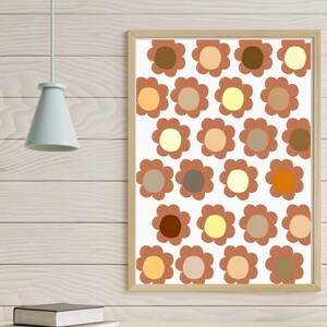 70s Floral Pattern Print, Hippie Decor, Retro 60s Home Decor, 70s Flower Print, Retro Floral Print, Vintage art, 70s Art, Boho wall decor