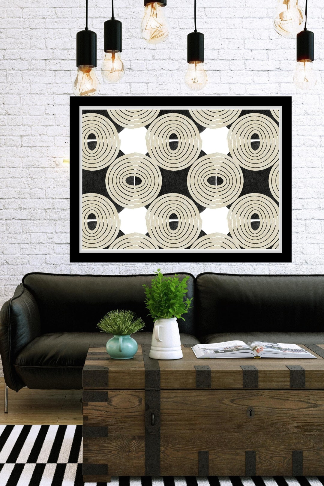 Geometric Printable Wall Art, Black and White Wall Art, Black and White ...