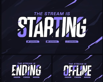 Lila Stream Overlay Paket: Sauberes Twitch Template (PSD+PNG)