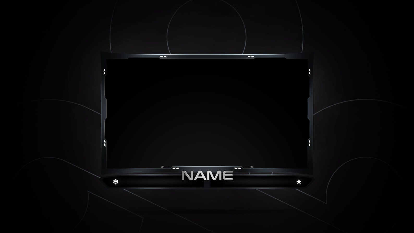 Animated Webcam Overlay Template/ Black Webcam Overlay Template//twitch