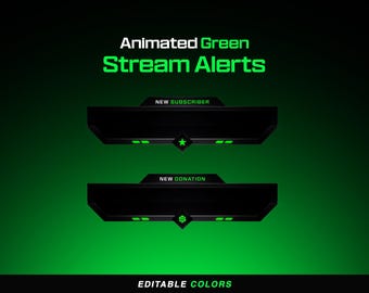 Animated Stream Alerts // Animated Twitch Alerts // Green Stream Alerts // Twitch Alerts