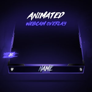 Clean Twitch Overlay Animated Webcam Overlay/Twitch Stream Overlays/Facecam Overlay/Facecam Animated image 7