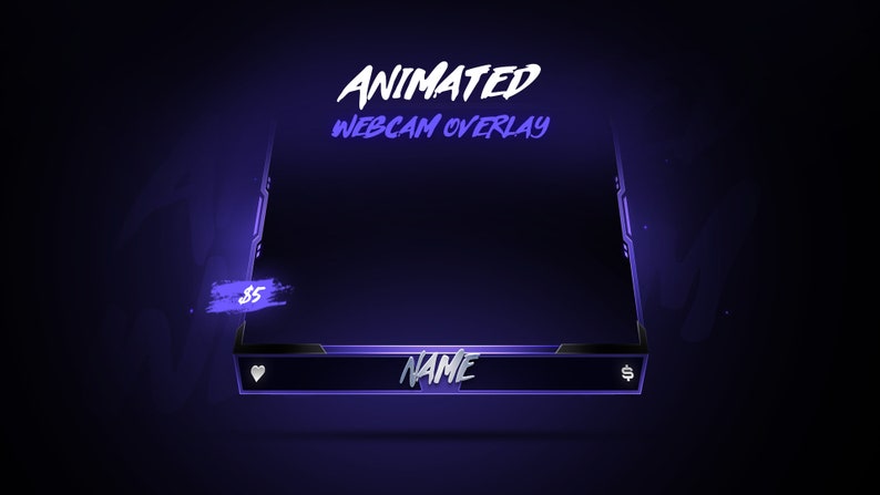 Clean Twitch Overlay Animated Webcam Overlay/Twitch Stream Overlays/Facecam Overlay/Facecam Animated image 7