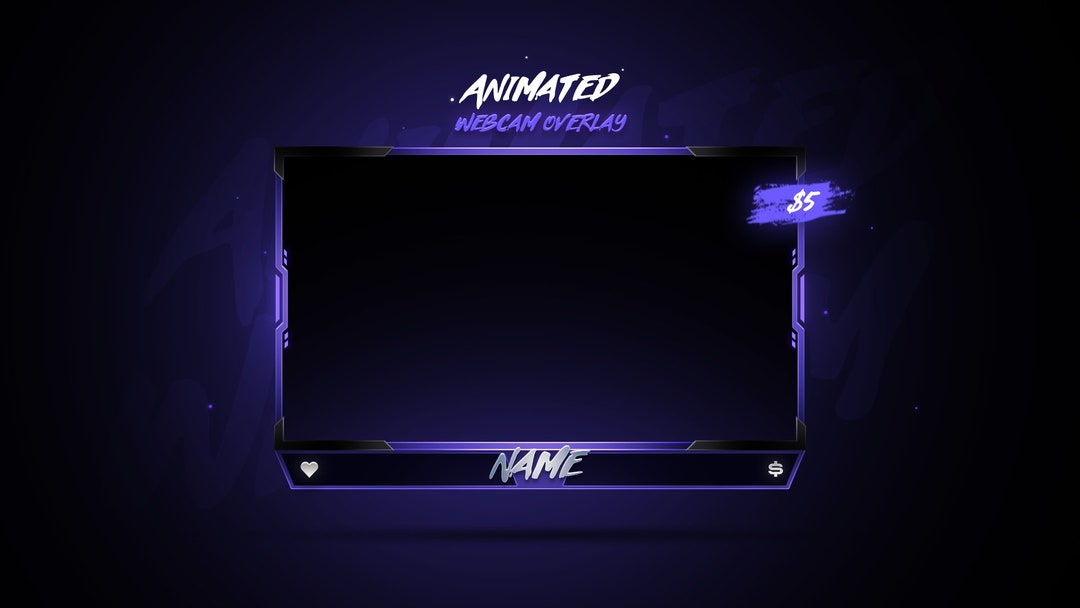 Clean Twitch Overlay Animated Webcam Overlay/twitch Stream Overlays