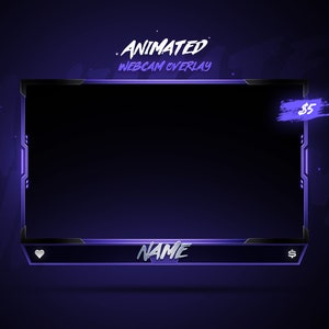 Clean Twitch Overlay Animated Webcam Overlay/Twitch Stream Overlays/Facecam Overlay/Facecam Animated image 1