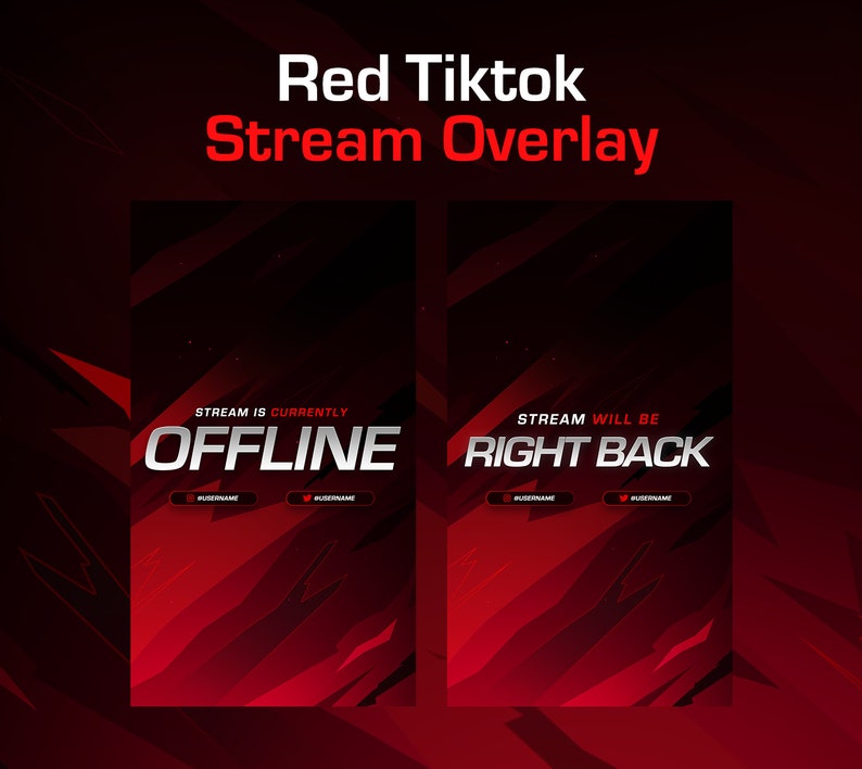 Minimal Tiktok Red Stream Overlay Pack, Tiktok Streaming Overlay Pack Minimal Tiktok Red Stream Overlay Pack, Tiktok Streaming Overlay Pack