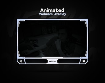 Animated White Webcam Overlay for Streamers