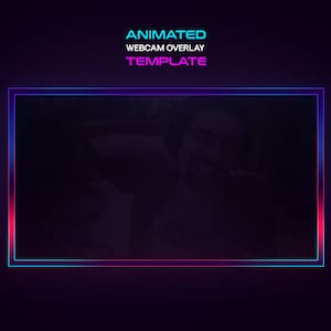 Animowana nakładka na kamerę internetową Gradient / Nakładka na kamerę internetową Twitch Neon Animowana / Nakładka na kamerę internetową Facecam Animowana / Nakładka na kamerę internetową Neon