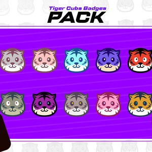 Tiger Cubs Sub Badges for Twitch/YouTube/Kick/Discord || Twitch Sub Badges