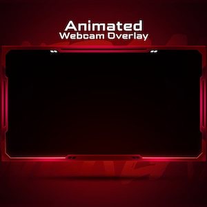 Superposición mínima de cámara web animada // Plantilla de superposición de cámara web roja animada para streamers // Superposición de Twitch // Superposición de transmisión