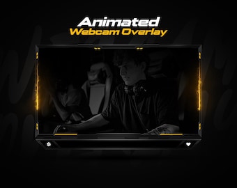 Animated Electric Webcam Overlay For Streamers// Black and Yellow Streamers