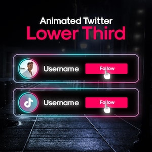 Animated Neon TikTok Lower Third: Social Media Stream Overlay