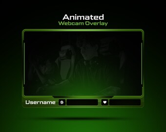 Animated Green Webcam Overlay: Rounded Facecam Template