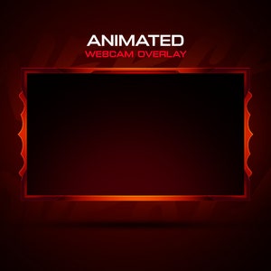Animated Red Webcam Overlay: Minimal Stream Template