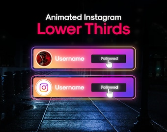 Animated Instagram Popup Animation for Youtube, Twitch, Kick Streamers // Social Media Lower Thirds // Social Media Widget