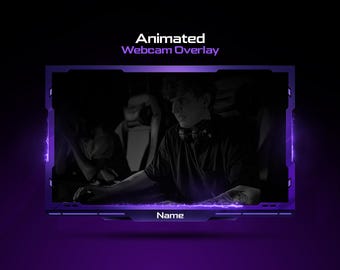 Animated Electric Purple Webcam Overlay Template