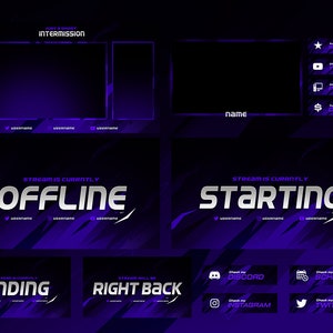 Minimal Full Stream Overlay Pack, Premade Clean Stream Overlay Pack, Clean Twitch Stream Overlay Package  - Includes Source Files