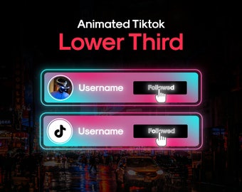 Animated Tiktok Popup Animation for YouTube, Twitch, Kick Streamers // Social Media Lower Thirds // Social Media Widget