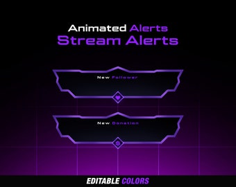 Animated Purple Stream Alerts // Modern Twitch Alerts Template