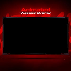 Animerad röd webbkameraöverlagring: Streamer Facecam-mall