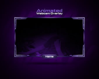 Clean Webcam Overlay // Animated Purple Webcam Overlay Template