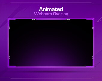 Animated Purple Webcam Overlay Template // Webcam Overlay for Streamers // Twitch Overlay // Stream Overlay