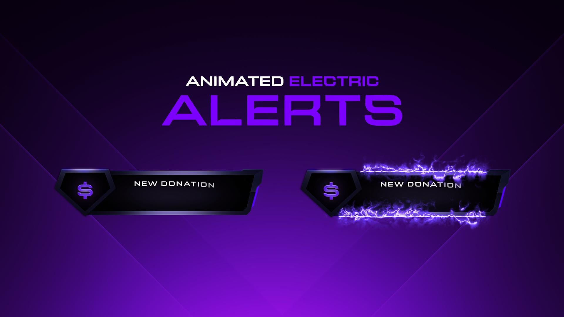 Animated Electric Stream Alerts // Animated Twitch Alerts // Purple ...