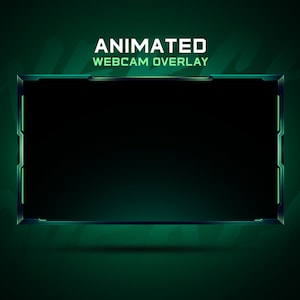 Animiertes Grün Webcam Overlay: Saubere Streamer Vorlage