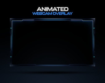 Animated Dark Blue Webcam Overlay //Clean Stream Overlay