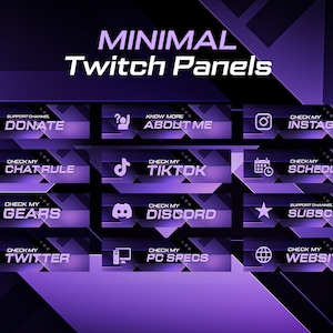Minimalistisches Lila Twitch Panels Template